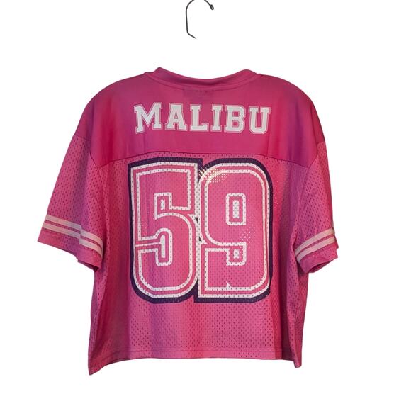 Barbie Malibu Women’s Cropped Football #59 Shirt Jersey Size Large Pink - Picture 10 of 10